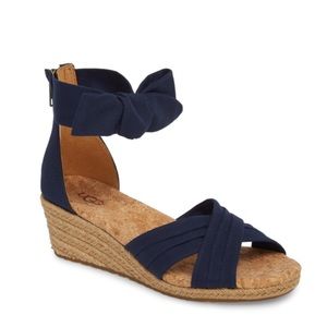 Ugg Traci Espadrille Wedge Sandal In Navy